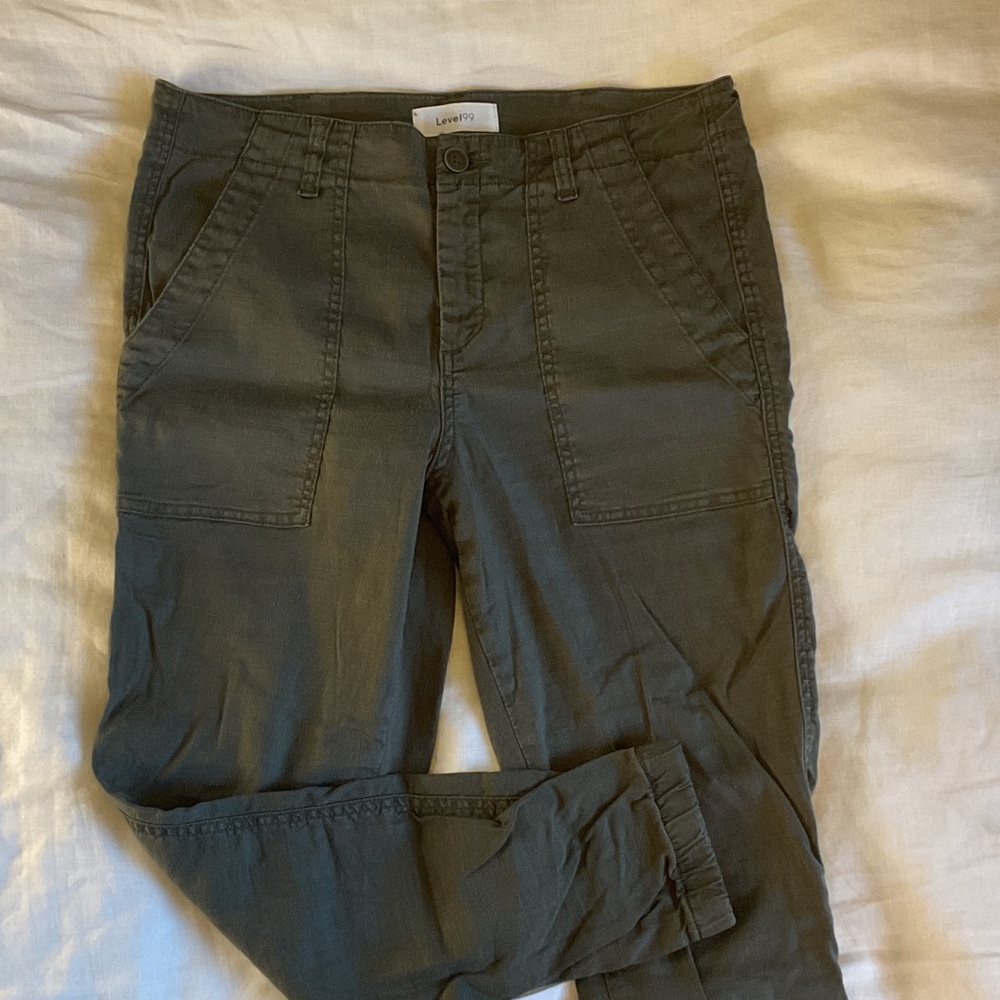 Level 99 Olive Green Casual Pants